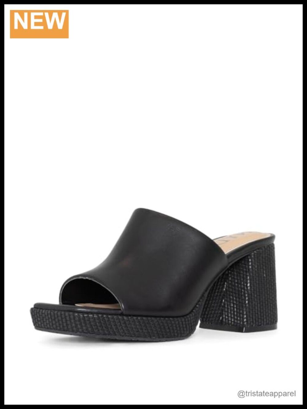 Nappa Leather Platform Slide Sandals with Block Heel